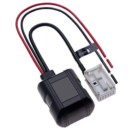 Keple Módulo Bluetooth - 12 Pines Adaptador inalámbrico de música Cable Auxiliar de Audio estéreo Compatible con RCD200 RCD210 RCD300 RCD310 RNS300 RNS310 MFD2, Audi, Skoda, Seat | 12V