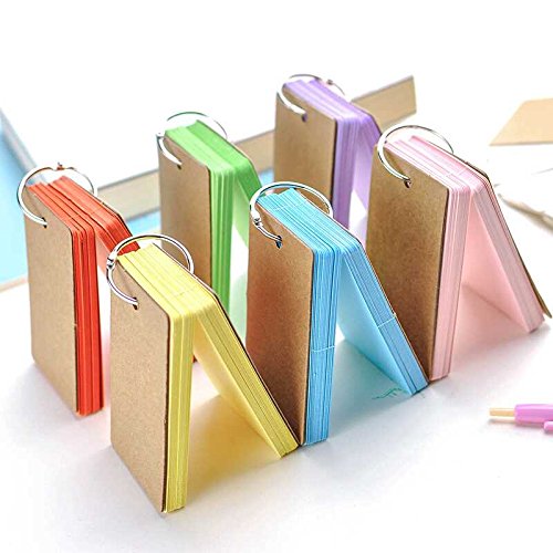 Kesote Multicolor Blocs de Notas de Rasguño 6 Mini Cuadernos Cuaderno Portátil de Notas Tarjetas de Palabras DIY Almohadillas de Rasguño