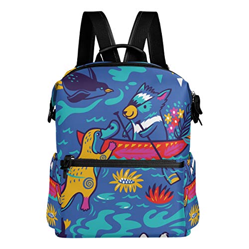 KIMDFACE Mochila,Adorable Verano Imprimir Animales De Tasmania Diablo,Bolsos para portátil Estampado Informal Estudiantes universitarios Viajes Senderismo Paquetes de Camping(29 * 16 * 38 cm)