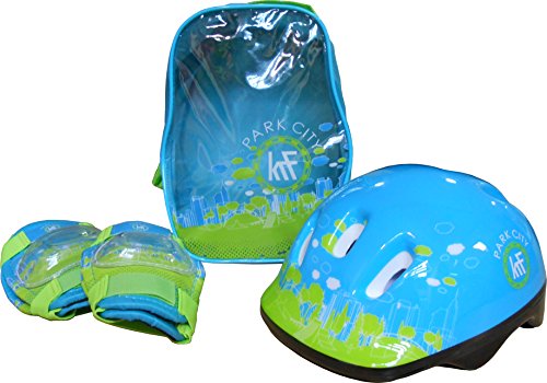 KRF The New Urban Concept Set Mochila PROTECC+Casco Kit de protección, Niños, Azul, Talla Única