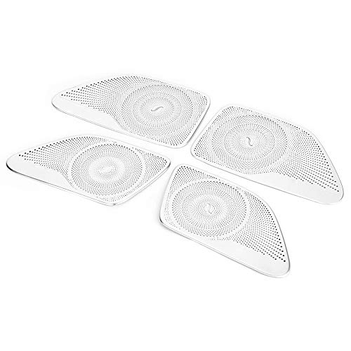 KSTE 4pcs / Set Altavoz de la Puerta de Aluminio del Coche Ajuste de la Cubierta en Forma Compatible with el Mercedes-Benz Clase S W222 2014-2019