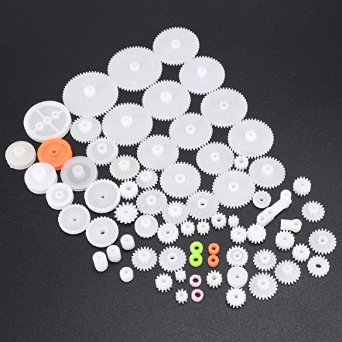 L-Yune,bolt 64pcs plástico Kit del Engranaje del Eje Individual Doble Capa Corona Gusano Ruedas del Diente 0,5 M Mixta Engranajes DIY Robot de Juguete de Motor Modelo Accesorios