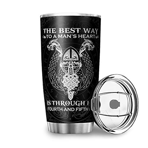 LIFOOST Viking - Vaso de acero inoxidable para agua (600 ml), color blanco