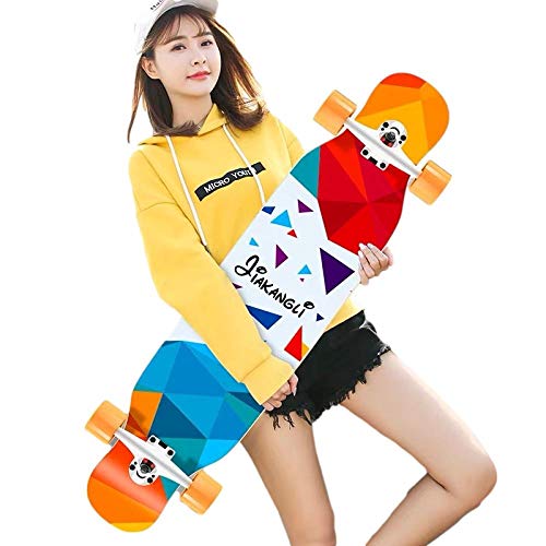 Longboard Skateboards Pro, with High Speed ​​Abec-11 Ball Bearings, Beginners 42 Inches 8 Layer Complete Maple Skateboard, for Girls Boys Teenagers Adults-A_42 Pulgadas