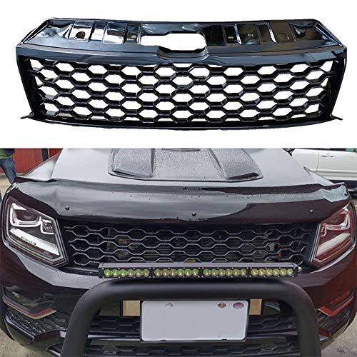 LOPLP Nido de Abeja Estilo Capota ABS Car Pickup Front Mesh Mask Cover Grill Bumper Mesh Rejilla modificada para AMAROK 2015-2019 2016 2017 2018, Accesorios de modificación de Coche