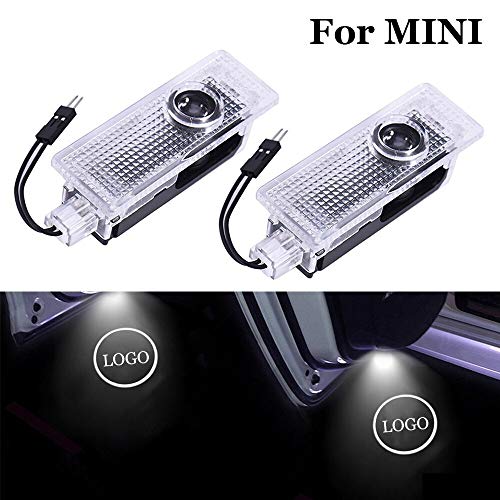 Luz de bienvenida de la puerta del coche Coche LED LIGHT LIGHT AUTOMO AUTOMÁTICO LOS LUCES DE BIENVENIDOR PROYECTOR GHOST Shadow Lámpara Compatible con Mini Cooper R55 R56 R60 F55 F56 F6 Lámpara de bi