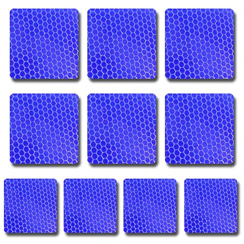 maiqiken 10pcs Cinta Reflectante Adhesiva Azul Universal Coche Moto Bicicleta Pegatina Seguridad 60 x 60 mm