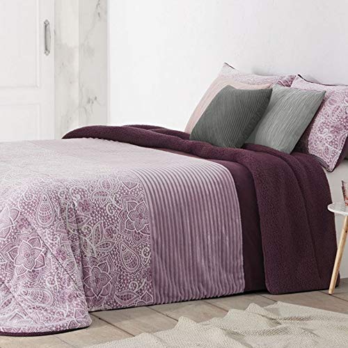 Manterol EDREDON CONFORTER DOKO Tundra Rosa C.16 Sherpa Borreguillo (Cama 135/140 (235x260 cm))