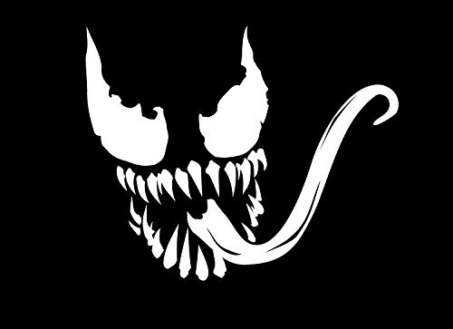 Marvel Comics Venom Spider - Adhesivo decorativo para coche, tableta, portátil, monopatín, color blanco