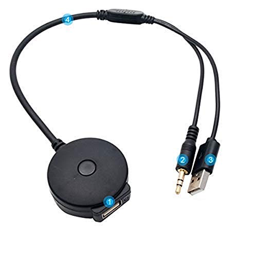 MASO - Adaptador de entrada de audio, USB, mini, AMI, MDI, Bluetooth 4.0, interfaz de música MP3, cable adaptador AUX para coche Audi VW