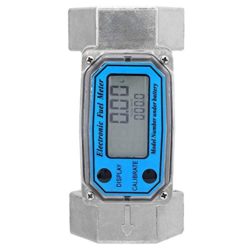 Medidor de flujo de combustible de turbina de alta confiabilidad, medidor de flujo de combustible diesel Mini azul 15-120L Medidor de flujo de turbina digital NPT de 1.5 pulgadas, para