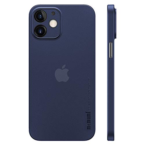 memumi Funda para iPhone 12 Mini Delgado Revestimiento Mate 0.3 mm Ultrafina para iPhone 12 Mini 2020 Funda Protectora Ultra Slim con Anti-Rasguño/Resistente Huellas Azul Translúcido