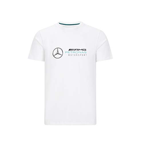 Mercedes-AMG Petronas Camiseta con Logotipo Grande para Hombre, Hombre, 141101016, Blanco, S