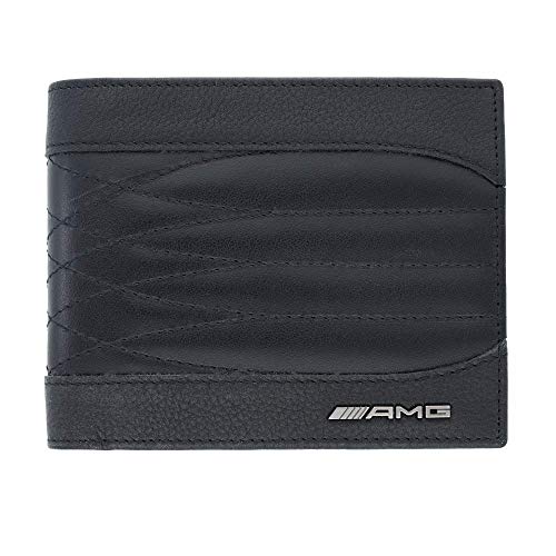 Mercedes Benz AMG - Cartera original de piel de vacuno, 12 x 2 x 9,5 cm, con protección RFID