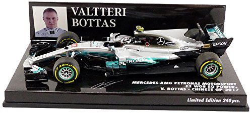 Minichamps- Coche Mercedes Hybrid W08 China GP 2017 Escala 1/43, Color Plata (417170277)