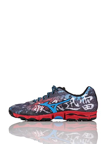 MIZUNO Wave Hayate Zapatilla de Trail Running Caballero, Azul/Rojo, 44