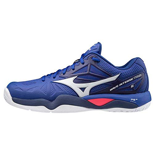 Mizuno Wave Intense Tour 5 AC, Zapatos de Tenis Hombre, Reflexbluec/Wht/Diva Pink, 42 EU