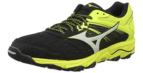 Mizuno Wave Mujin 5, Zapatillas de Running para Asfalto Hombre, Negro (Black/Glacier Gray/Bolt 31), 44 EU