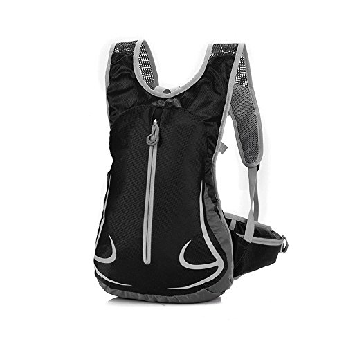 Mochila Ciclismo Impermeable Mujer 14L Bicicleta Bolso Ligero Ciclismo Accesorios Mochilas MTB Hombre Para Esqui Senderismo Trekking Viaje Correr Caminar Camping Trotar Corriendo Deporte,Negro