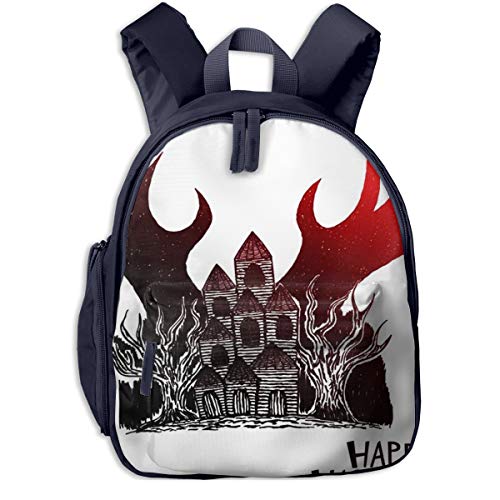 Mochilas Infantiles, Bolsa Mochila Niño Mochila Bebe Guarderia Mochila Escolar con Diablo de la casa encantada del Alfabeto para Niños De 3 a 6 Años De Edad