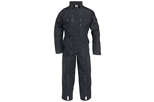 Mono de trabajo para hombre, con 2 cremalleras, de polialgodón, color negro negro XXXL