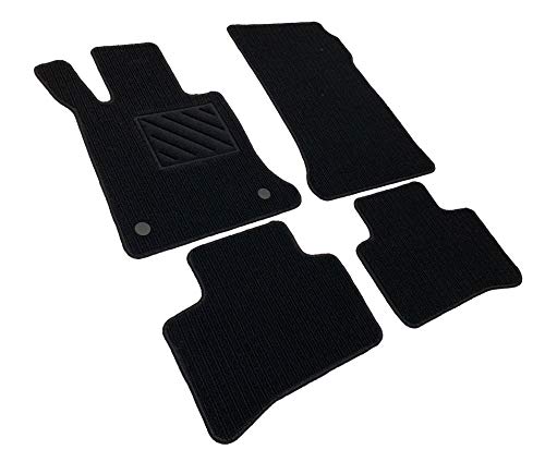 MTC Alfombrillas de coche para Mercedes GLK de 2008 a 2015, moqueta de color negro con talonera y clip