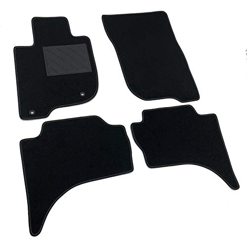 MTC Alfombrillas para Mitsubishi L200 Double Cab 2006-2014 Restyling 2014 a medida, antideslizantes, talonera de PVC, fijación de anclaje