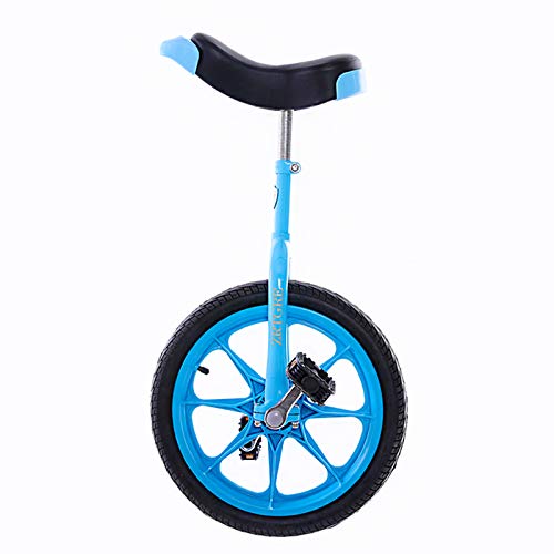 MXSXN Monociclo Pequeño 16" Rueda Monociclo para Niños Niñas, Uniciclo Principiantes, Bicicleta De Equilibrio Ruedas De Color Monociclo De Fitness Competitivo para Niños Adultos,Azul