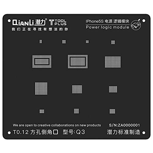 MYAMIA Qianli Power Logic Module Reballing Stencil Plantilla de Agujero Cuadrado Estaño Siembra Malla Black Steel Net Repair Herramienta para Teléfono 5 / 5S / 6 / 6S / 7/8 - para iPhone 6S