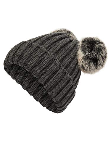 NAME IT GORRO BORLA NIÑA MIXI - 54/55, Dark Grey Melange