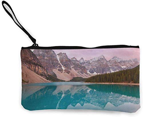 naotaori Lago Moraine en el Parque Nacional Banff Monedero de Lona Bolsa de Cambio Unisex Mini Billetera Organizador de Tarjetas con Llavero Organizador con Cremallera para Mujeres y Hombres Mochilas