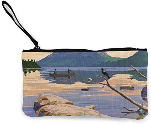 naotaori Parque Nacional Acadia Maine Monedero de Lona para Mujer Mini Cambio Monedero Cartera-Titular de la Tarjeta Teléfono Monedero Bolsa de Almacenamiento Estuche de lápices Estuche Casual Mochil