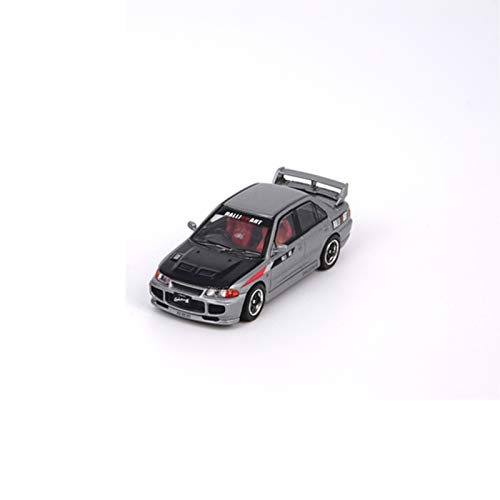 NMBE 1:64 para Mitsubishi Lancer Evolution 3 GSR Gray W/Calcomanías Y Ruedas Adicionales Diecast Model Car Modelo De Auto (Color : 1)