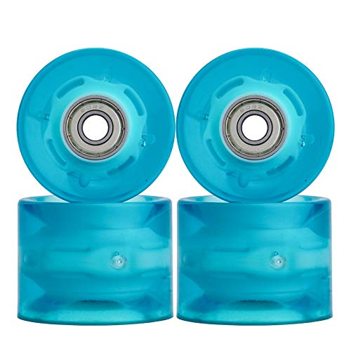 NONMON 4Pcs Ruedas de Cruiserboard Skateboard 60mm 78A con 8Pcs Rodamientos ABEC-9 608ZZ,Ruedas de Repuesto Set para Longboard Pennyboard Fishboard,Bueno para Principiantes