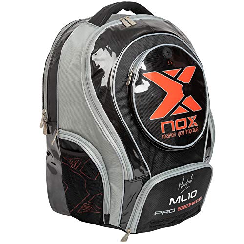 NOX ML10 Pro Series Mochila pádel, Juventud Unisex, Gris/Negro/Rojo, 50 x 35 x 20 cm
