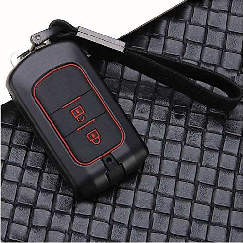 ontto Funda protectora para llave de coche de aleación de zinc y silicona suave, llavero para Mitsubishi ASX Outlander Eclipse Cross Pajero Lancer, color negro y rojo