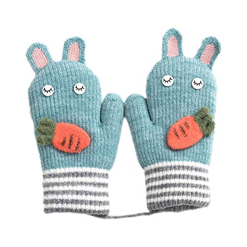 Oyfel Guantes Manopla Mitones de Punto Sin Dedos Termicos Terciopelo Peluche Ganchillo Polar Invierno 14 * 8cm para Nino Nina