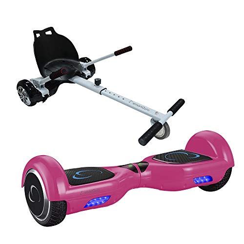 Pack SmartGyro X1s Pink + Go Kart, Ruedas 6.5 pulgadas, Batería de Litio, Estructura de Kart Resistente y Cómoda, Silla más Patinete Eléctrico