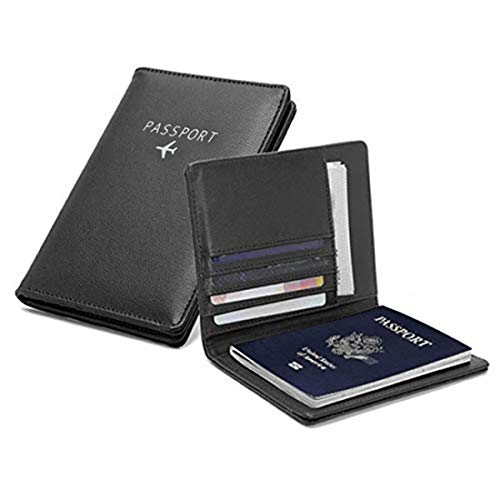 PALMFOX Funda de Cuero para Billetera, Pasaporte, Cubierta de Bloqueo RFID, Funda de Tarjeta de Cuero, Funda de Organizador de Documentos de Viaje, incluidos 7 Colores.