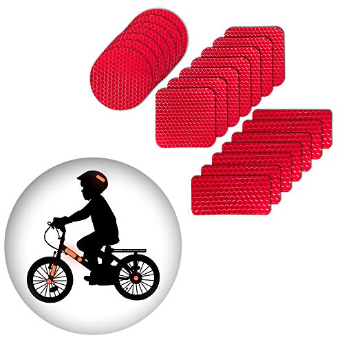 Pegatinas reflexivas Impermeable Adhesivas Reflectantes para Casco de Bicicleta Rojo