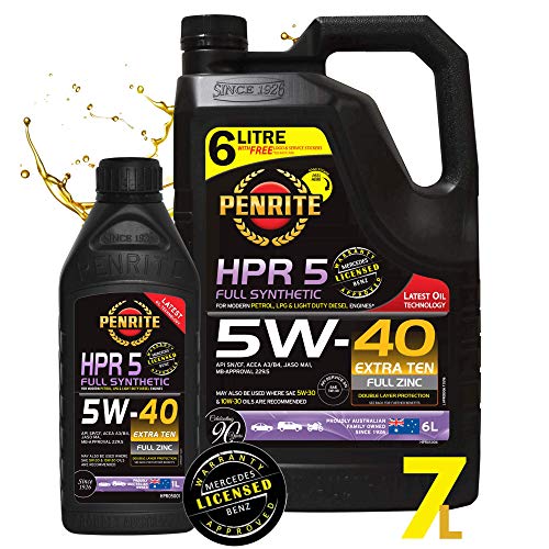 Penrite HPR5 5W40 Premium Aceite Motor Totalmente Sintetico | Garantia De Servicio Mercedes Benz MB 229.5 | Gasolina Diesel GLP | Ultimas Incorporaciones Australianas Para Una Mejor Proteccion