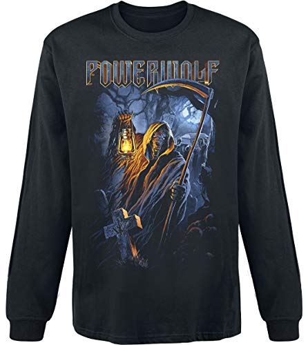 Powerwolf Dead Until Dark Hombre Camiseta Manga Larga Negro M, 100% algodón, Regular