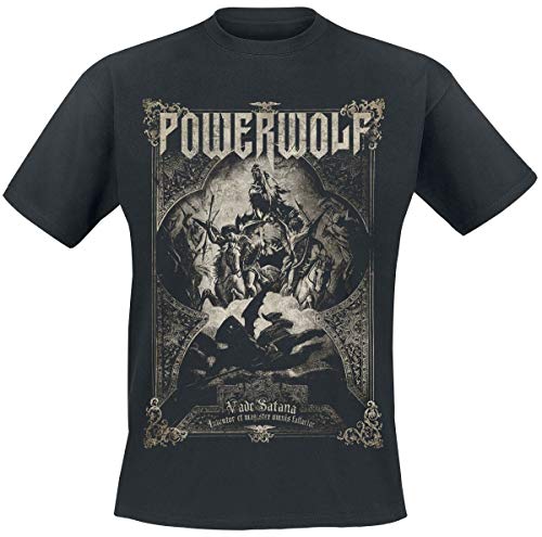 Powerwolf Vada Satana Hombre Camiseta Negro M, 100% algodón, Regular