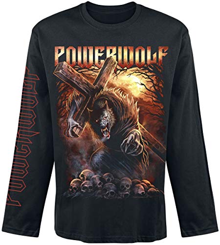 Powerwolf Via Dolorosa Hombre Camiseta Manga Larga Negro L, 100% algodón, Regular