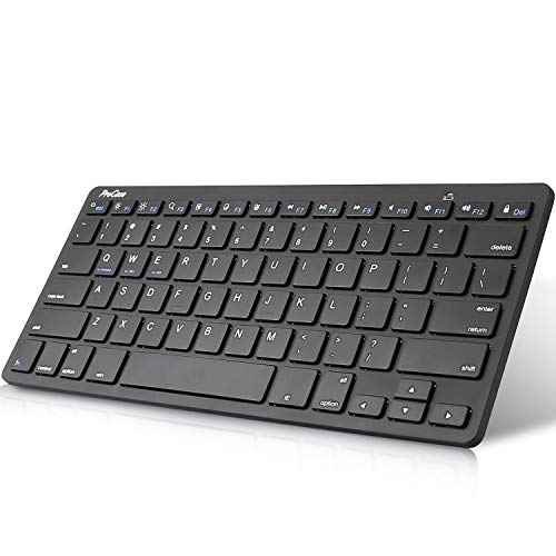 ProCase Teclado Americano Inalámbrico Universal para iOS/Android/Windows, Teclado Inglés Ultra Delgado Ligero para Tableta, Teléfono Móvil, iPad/Pro/Air/Mini -Negro