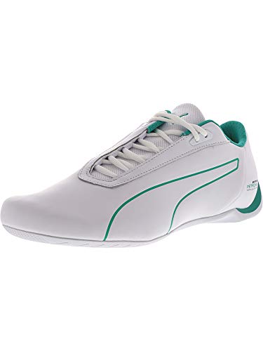 PUMA Men's Mercedes AMG Petronas Future Cat White/Spectra Green Ankle-High Leather Fashion Sneaker - 12M