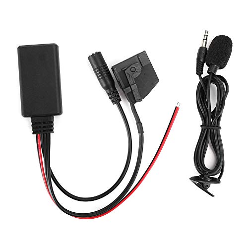 Qiilu Adaptador de audio inalámbrico Bluetooth, 18 pines ABS MFD2 RNS2 Adaptador Bluetooth Radio Cable auxiliar inalámbrico apto para Seat Altea Leon Toledo