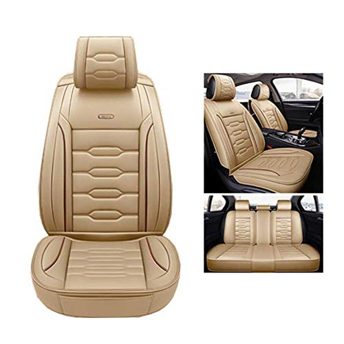 QIONGS Funda de asiento de coche universal de piel sintética para Mercedes Benz C180 C200 C200 CGI C200K C220 C250 C280 C300 C350 C450 Clase B, color beige