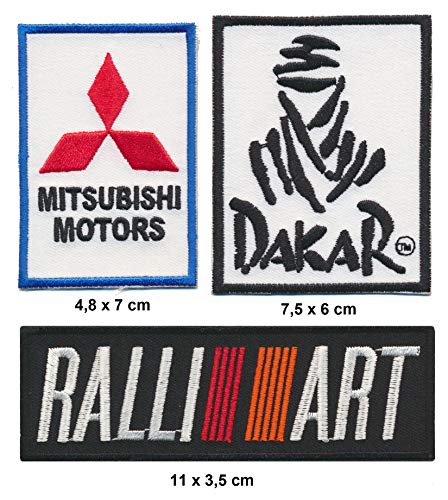 Ralliart Parches de Mitsubishi Dakar, 3 unidades, Rallye Jeep Pajero Offroad 4 x 4