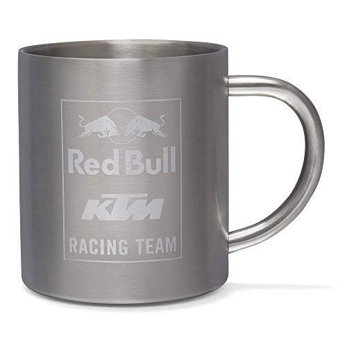 Red Bull KTM Mosaic Steel Mug, Gris Unisexo talla única Top, Red Bull KTM Factory Racing Original ropa & accesorios